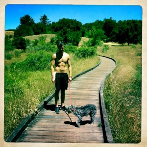 Evan right before we step on pathway with rattlesnake