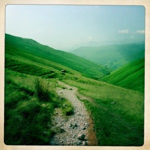 Looking back into the valley from whence we came.