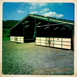 This was one of the first non-stone barns we have seen on our walk. 