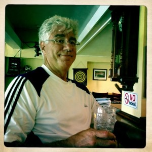 Tony having his first pint 